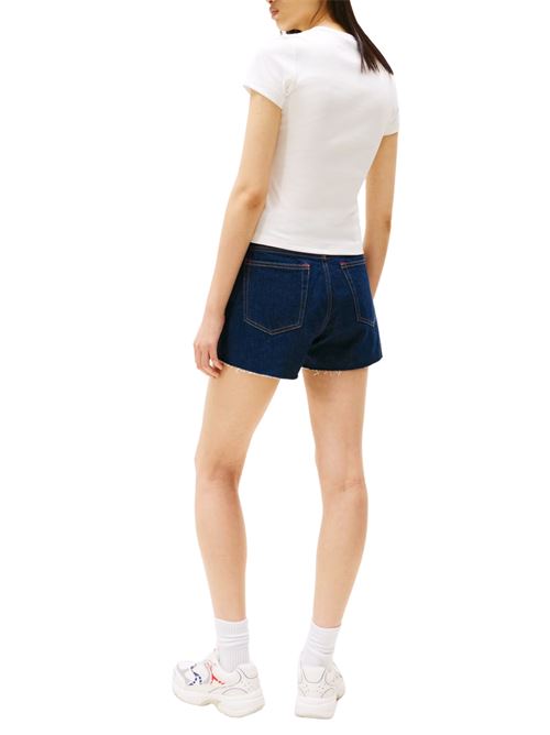 T-shirt donna bianca in cotone Tommy Jeans | DW0DW17881YBL